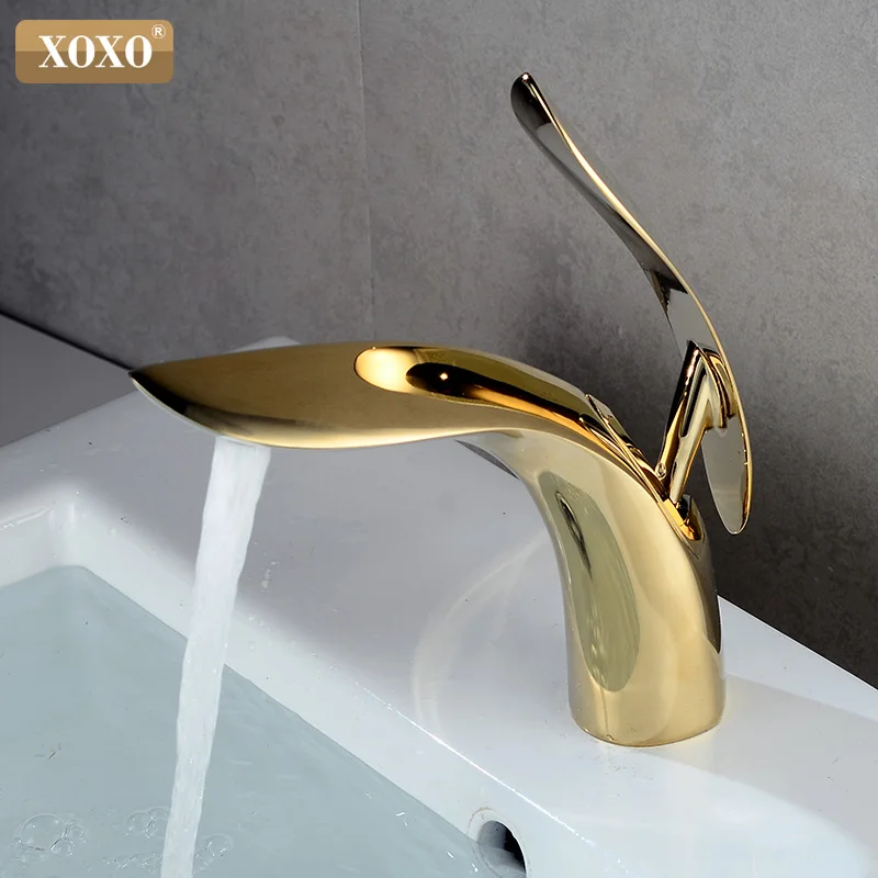 XOXO смеситель для раковины для ванной комнаты кран для раковины с одной ручкой золотой кран для раковины Смеситель для горячей и холодной воды кран 23025A-H