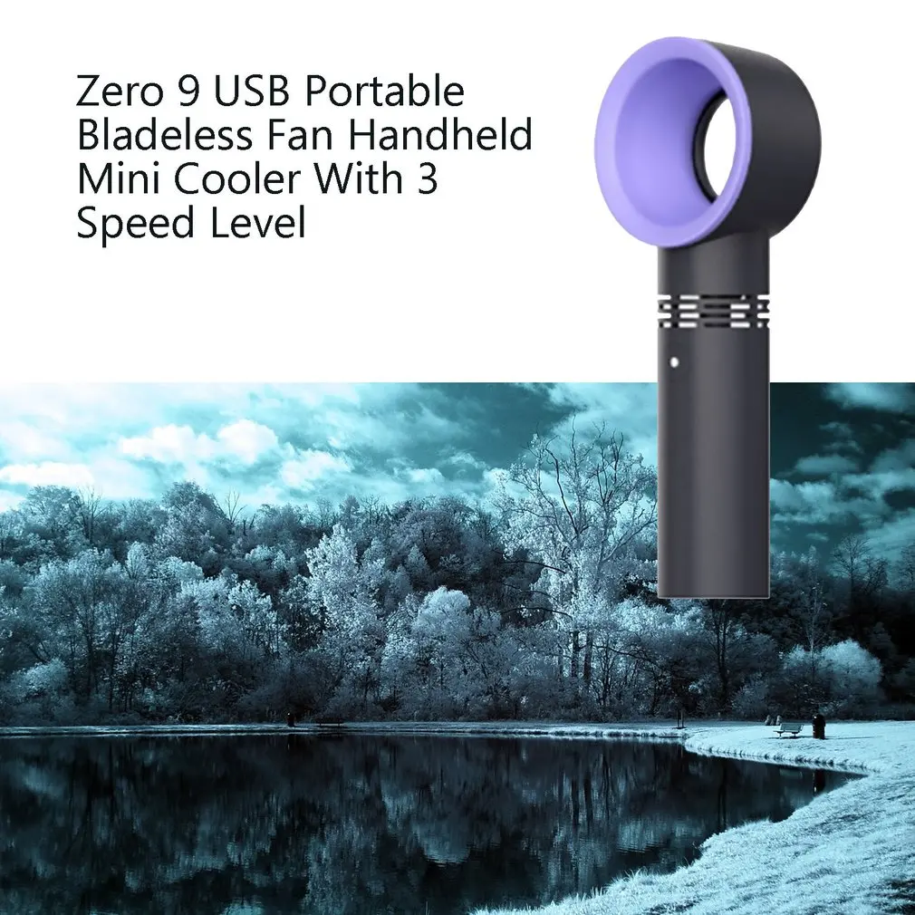 Zero 9 USB перезаряжаемый портативный вентилятор, портативный мини-кулер, удобный вентилятор с 3 вентиляторами, светодиодный индикатор скорости
