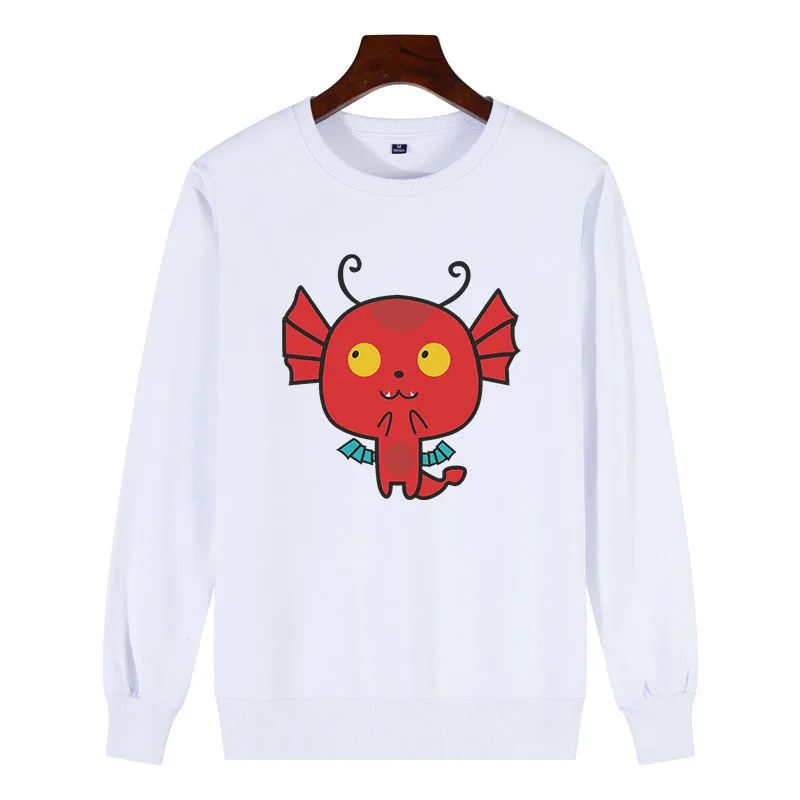

Comic Theme Print Cat little monster New Men 100% Cotton Sweatshirt Full of Fun Casual Cool Personality O Neck Mens Pullover