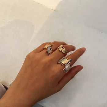 

Gold Color Irregular Rings For Women 2020 Punk Rhinestone Finger Ring Set Original Ring Fashion Jewelry