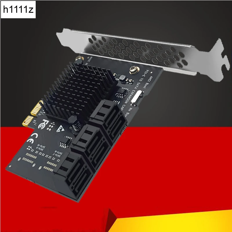 

Адаптер для майнинга Chi a, 6 портов SATA PCIE PCI-E, PCI-E на SATA контроллер PCI Express X1 SATA 3,0, 6 Гбит/с, плата расширения для Windows