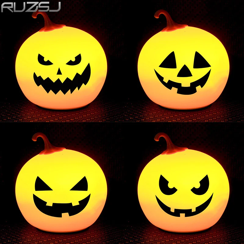 

RUZSJ Halloween flash touch color light LED pumpkin speaker for Halloween family party lantern portable bluetooth speaker props