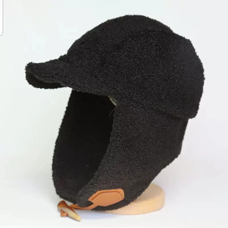 Осенне-зимняя женская шапка из овечьей кожи; зимняя шапка с роговыми пряжками; Lei Feng; уличная Теплая Лыжная Шапка для верховой езды; бархатные наушники