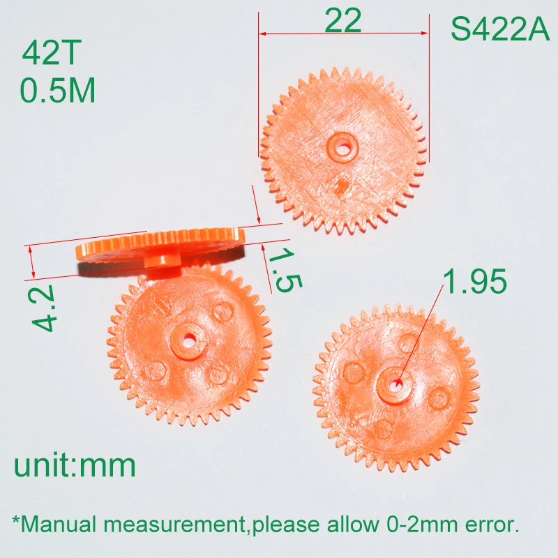 

dyarya 10pcs 42T soft plastic gear 2mm hole 0.5M/rc car robot aircraft /DIY toy technology model parts/GPE422A0.5M