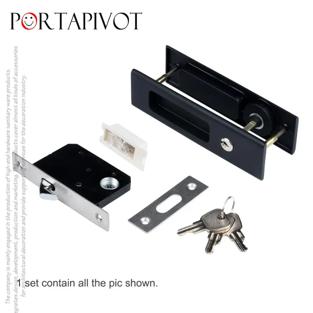 Mute Mortice Sliding Door Lock Hidde Handle Interior Door Pull Lock Modern Anti-theft Room Wood Furniture Hardware PT