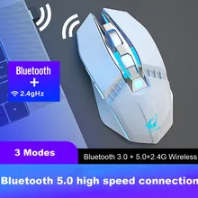 X5 Bluetooth 5,0 мышь+ 3,0+ 2,4G беспроводная мышь три режима Бесшумная перезаряжаемая игровая мышь светодиодный компьютерная мышь с подсветкой для ПК ноутбука# D2