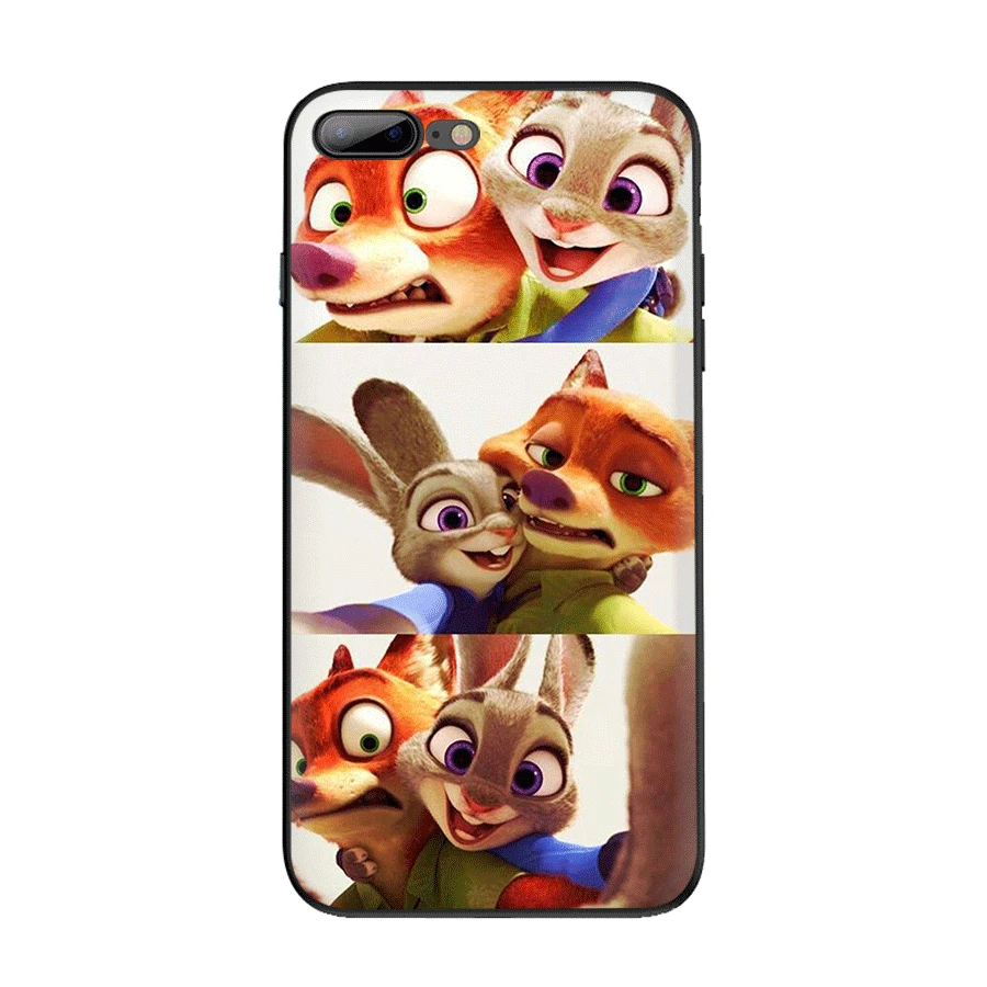 Черный чехол для телефона из ТПУ для Apple iPhone XR X XS Max 7 8 6 6S 5s SE Plus 5 чехол с защитой от животных Zootopia Shell - Цвет: B1