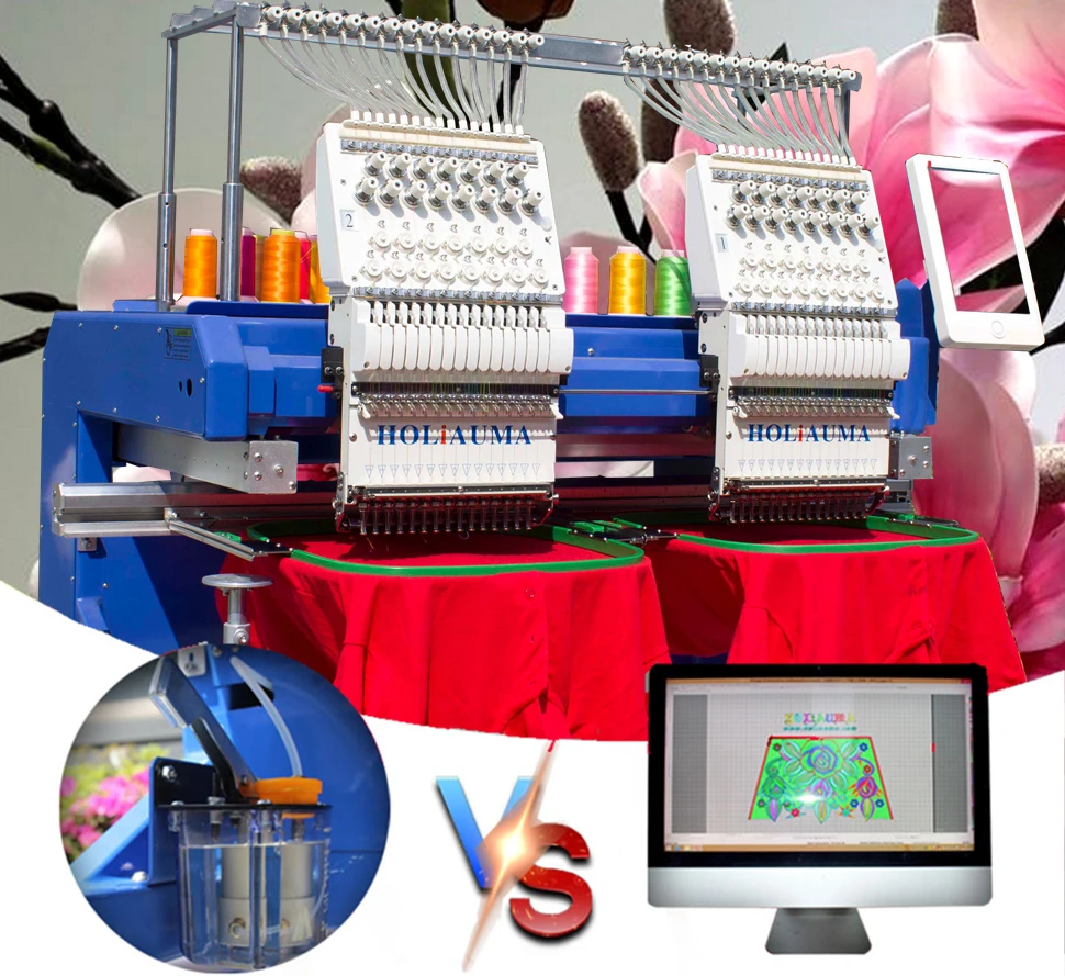 3 Years quality warranty! HOLiAUMA new technology 2 heads flat embroidery machine two computerized embroidey price | Дом и сад