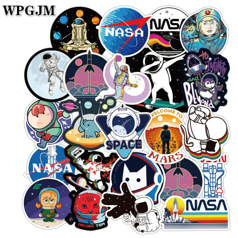 

100pcs Pretty Galaxy Universe Astronaut Stickers for Luggage Laptop Decal Skateboard Stickers Bicycle Car Guitar Fridge Sticker