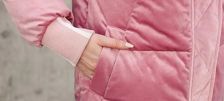 Длинные однотонные золотые бархатные тонкие женские зимние куртки с хлопковой подкладкой теплые утепленные женские пальто длинные пальто парка женские куртки