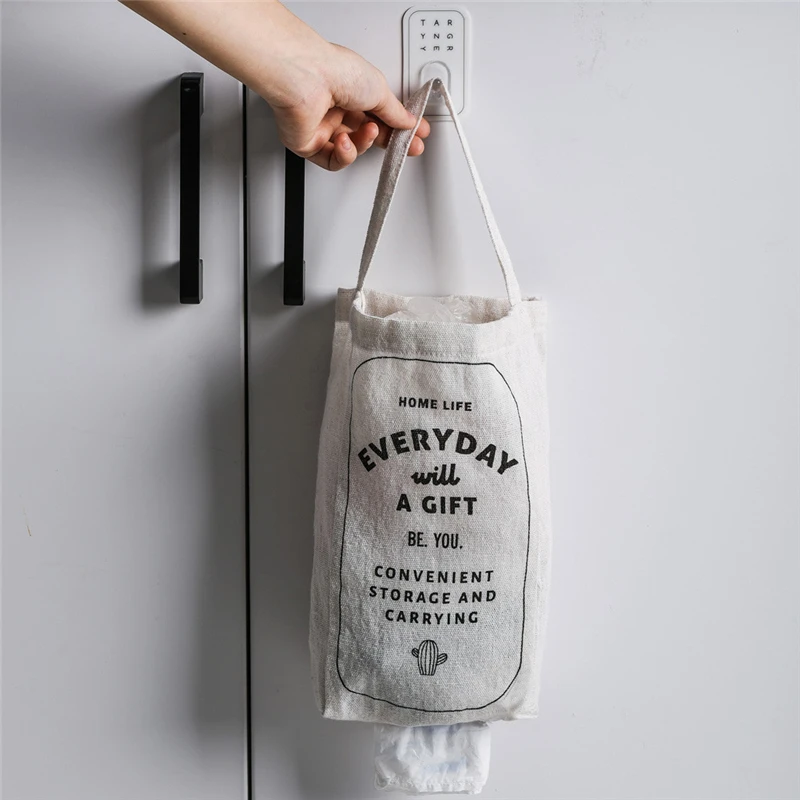 Garbage Bag Storage Bag Double-portable Kitchen Wall-mounted Debris Storage Box Simple Mini Portable Lazy Local storage 
