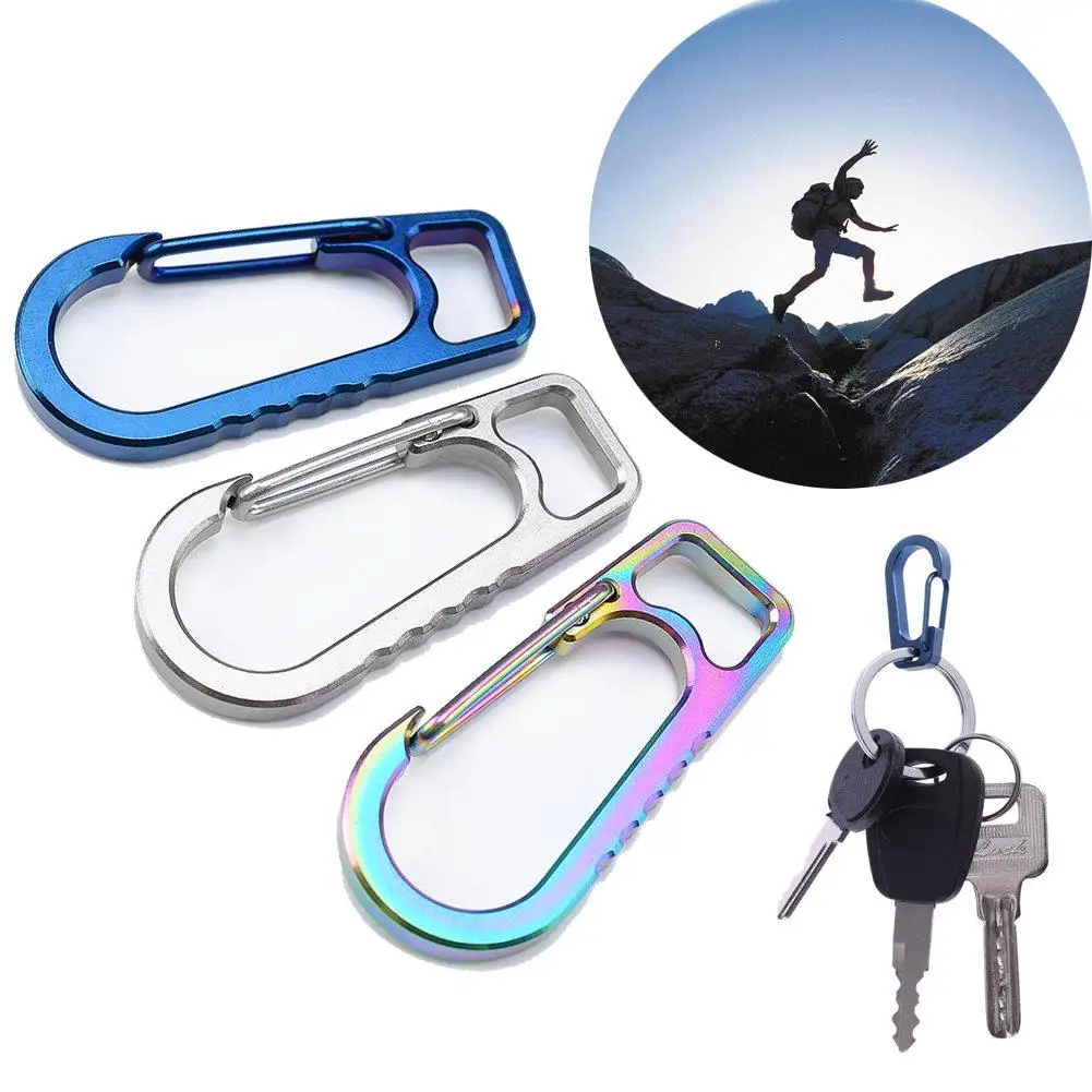 

Outdoor EDC Titanium Carabiner Snap Spring Clips Hook Camping Survival Keychain