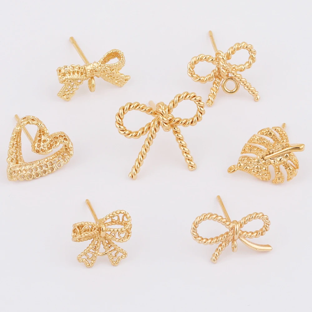 WHSOK 40Pcs Genuine Gold Plating/Jewelry Accessories/Earrings Stud