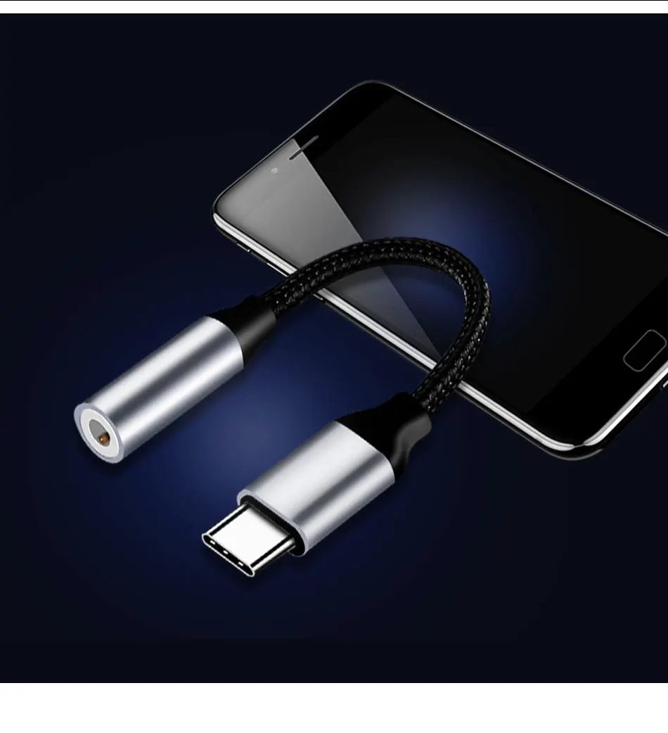 !ACCEZZ USB Type-C Male to 3.5mm Jack Earphone Adapter Calling Listening Aux Audio Cable For Xiaomi Mi 6 8 Huawei P20 Lite Mate 20 Nexus (9)