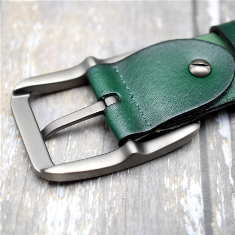 Cow Leather Belt Men Black/blue/coffee/green/red Alloy Buckle Male Belts Cummerbunds 100-130CM Quality Man Designer Belts leather belt mens belt