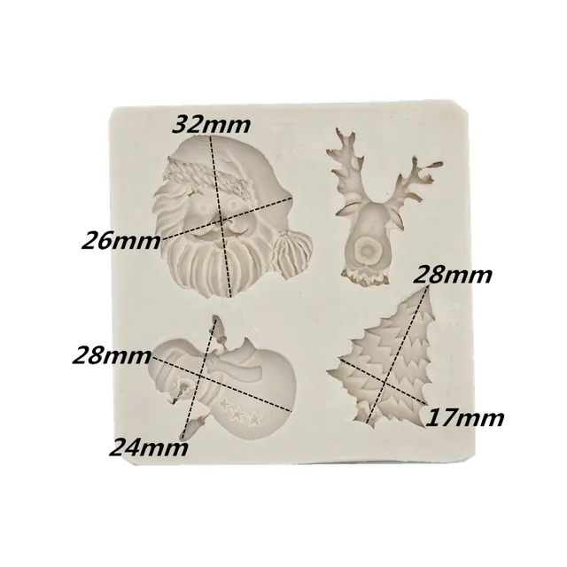 Karácsonyi Szarvas Hóember Fa Alakú Szilikon Gyanta Penész Torta Díszítő Sütőszerszám Diy Csokoládé Cukorka Tészta Fondant Formák - Image 5