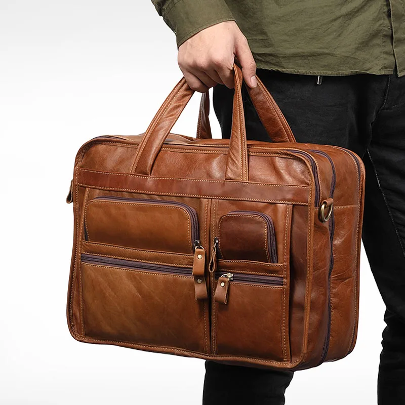 Quality Men Real Leather Antique Style Briefcase Business Laptop Cases ...