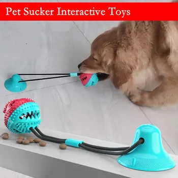 

Pet Dog Toys Silicon Suction Cup Tug dog toy Dogs Push Ball Toy Pet Tooth Cleaning Dog Toothbrush for Puppy large Dog Biting Toy