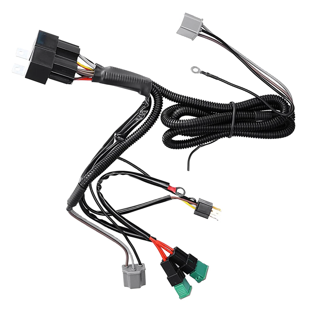 Dual High Low Beam Headlight Relay Wiring Harness H4 9003 With High