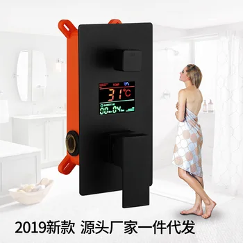 

The new 2019 LED temperature display dark outfit main valve spool of multi-function black into the wall body