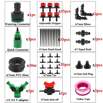 

Hot Sale 30M Diy Mini Drip Irrigation System Dripper Plant Self Watering Garden Hose Kit With Adjustable Drippers
