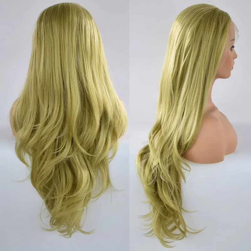 Зеленый цвет, натуральные волнистые синтетические 13*3 парики на кружеве, термостойкие волокнистые волосы, натуральные волосы, Расставание для женщин