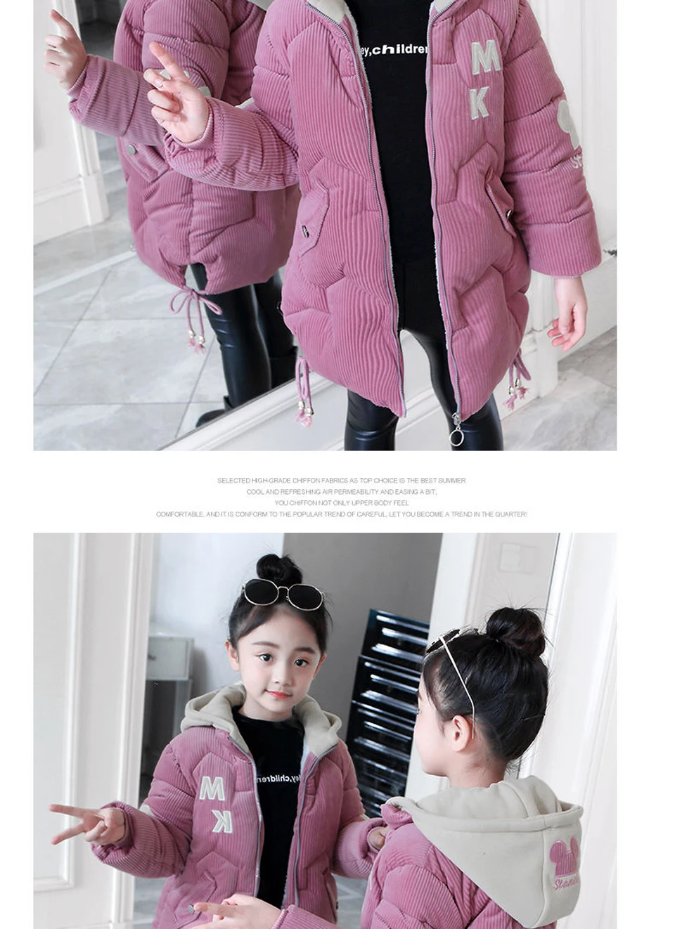 Girls clothing Warm Down Jacket For Girl clothes Long Winter Thicken Parka Hooded Children Outerwear Coats 6 8 10 12 Years