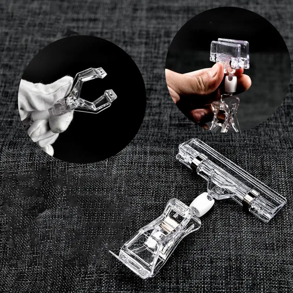 

# Height Transparent Plastic Double Clip Adjustable Sign Card Display Holder Supermarket Price Tag Advertising Folder