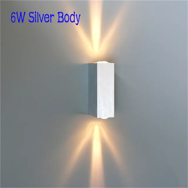 LED Indoor Lighting Wall Lamp Modern Home Lighting Decoration Sconce Aluminum Lamp AC 85-265V For Bath Corridor NR-183 6W Silver Body