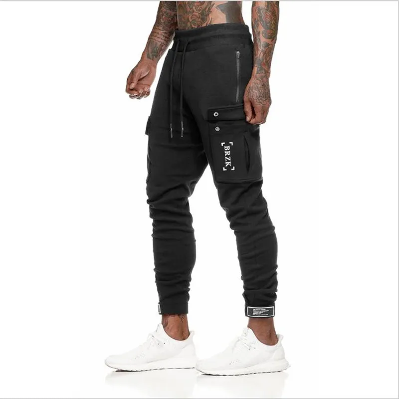 

2020 New running track pants for men solid color active jogger running track pants for men