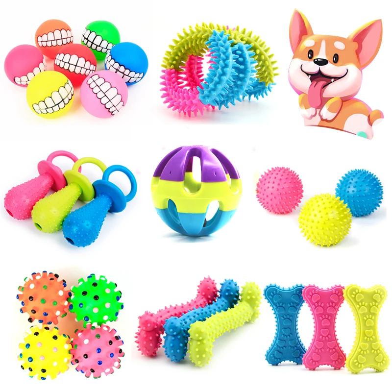 Toys Pet-Supplies Training Small for Dog-Resistant Bite Teeth Rubber-Ball Interactive-Chew-Toys