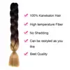 Kong&Li Synthetic Kanekalon 24inch Braiding Hair Pink Purple Blue Blonde African Braided Hair Ombre Extensions Hair Braids Women ► Photo 3/6