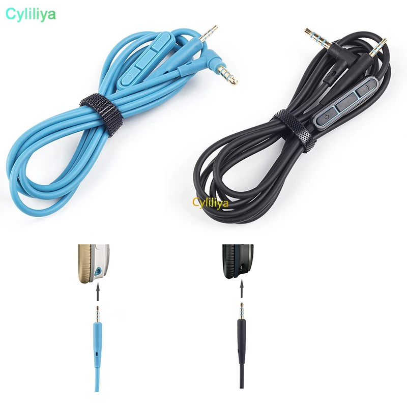50pcs Audio cables with mic male-male for qc25 wired headset headphone free shipping | Электроника