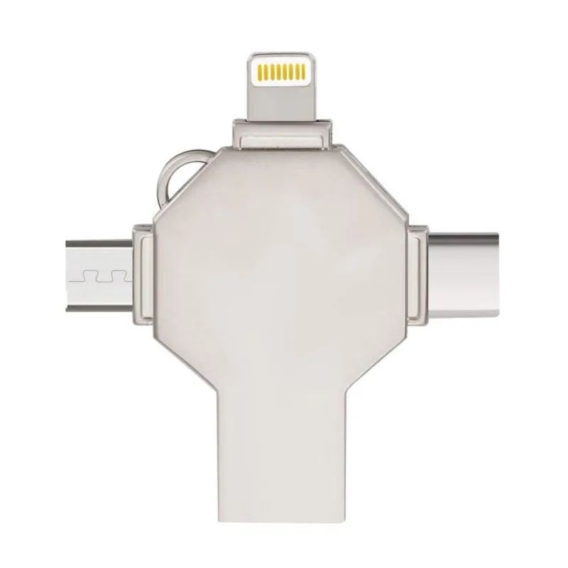 4 в 1 OTG USB флэш-накопитель для IPhone IPad PC 4-256G USB 3,0 карта памяти Внешняя память для iOS/Android/type C/Windows устройства