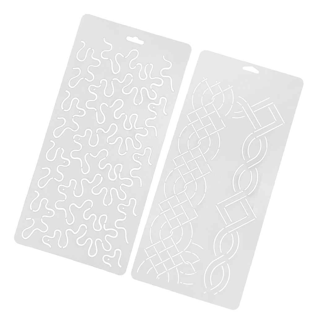 2Pcs Clear Quilting Stencils Plastic Embroidery Template Handmade Sewing Crafts