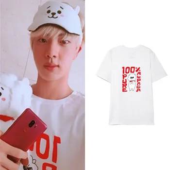 

Kim Seok Jin RJ Alpaca Pattern T-shirts Tee Women Men Short Sleeve T Shirt Tops Summer Fashion Tshirt Clothes
