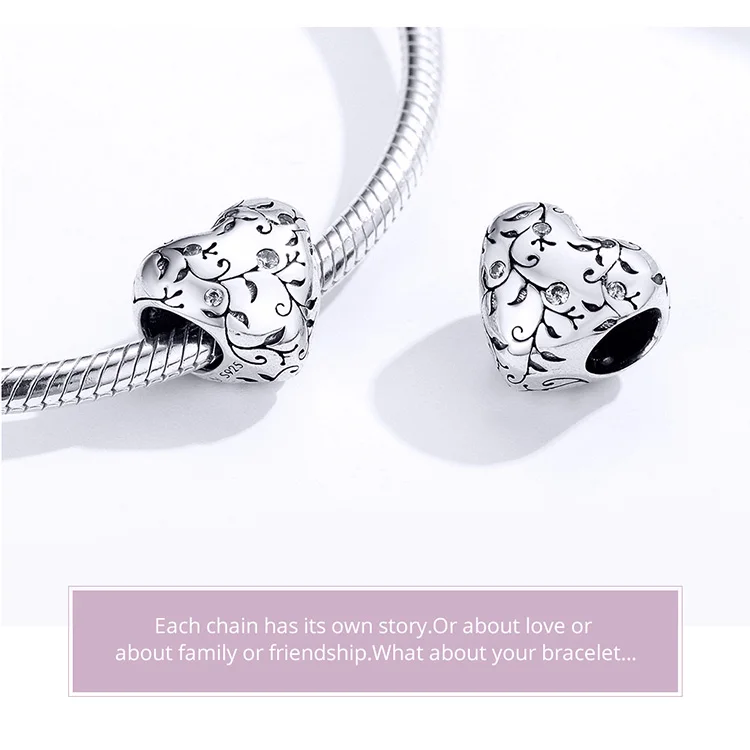 Браслет Pandora, серебро 925,, CZ, папайя, собака, следы, кости, зубы, бусины, S925 Glof, навсегда, любовь, свадьба, сердце, подвески