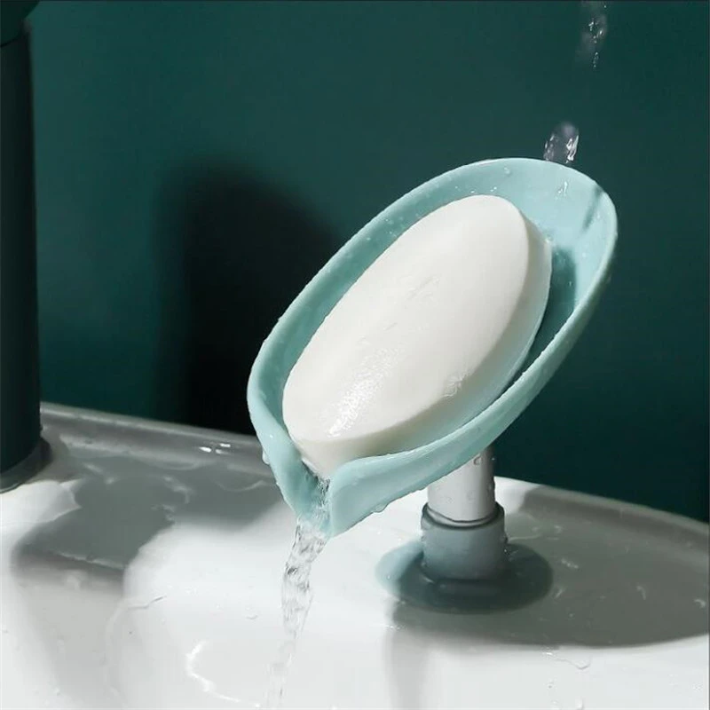 2pcs Suction Cup Soap Dish For Bathroom Shower Portable Leaf Holder
