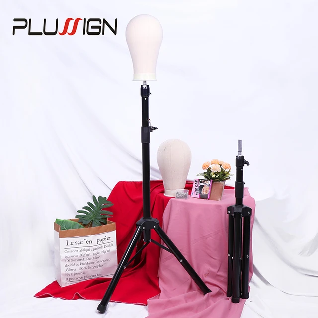 Wig Stand Mannequin Head Tripod Holder Adjustable Canvas Block Head Stand  21-25inch Cosmetology Hairdressing Hair Extensions - Wig Stands - AliExpress