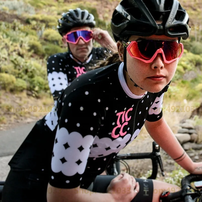 2 Es ticc Equipo Ciclismo Jersey Mujer Verano Nuevo Estilo De Carretera Ciclismo Ropa Deporte De Carreras De Manga Corta Camisa - Цвет: 2