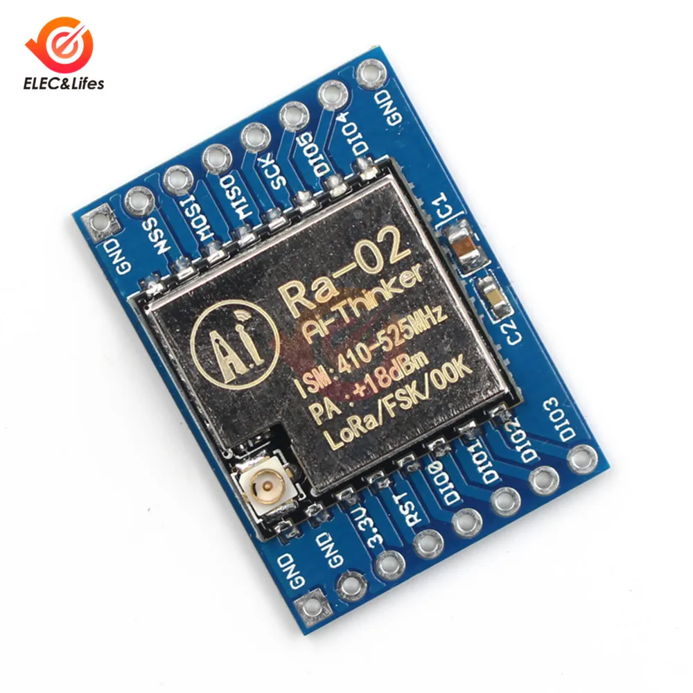 433 МГц SX1278 LoRa модуль 433 м 10 км Ra-02 Ai-Thinker Беспроводная передача спектра SPI GPIO интерфейс для умного дома DIY