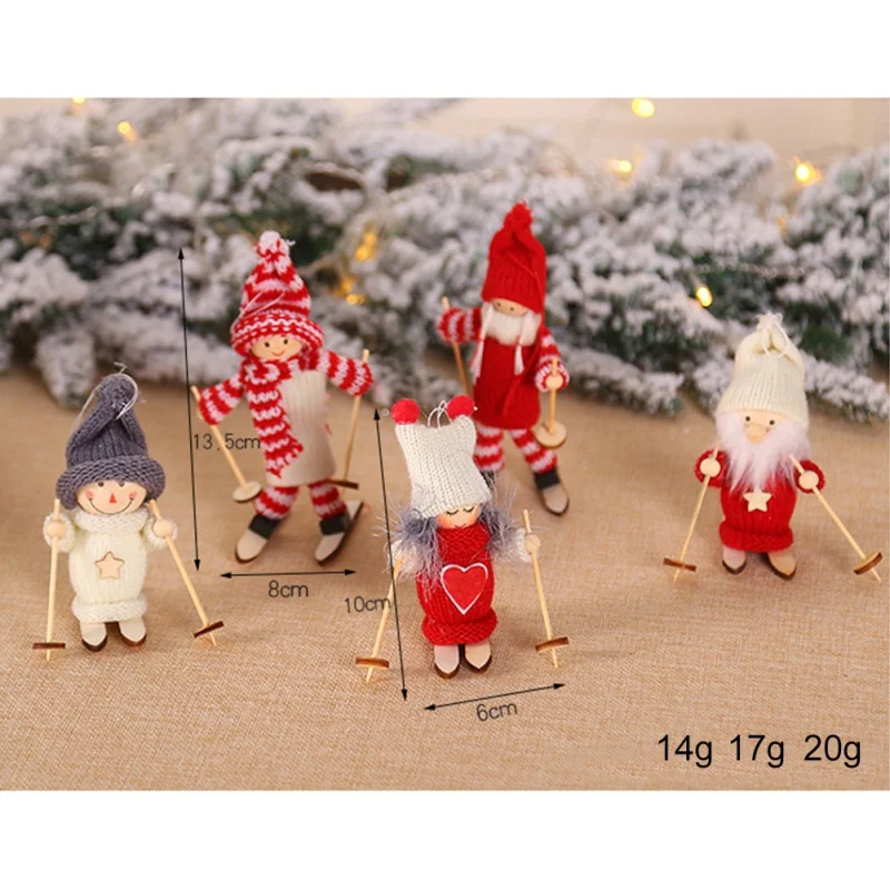 New Year Christmas Dolls Angel Santa Claus Pendant Ornaments Christmas Tree Decorations for Home Kids Gift Craft