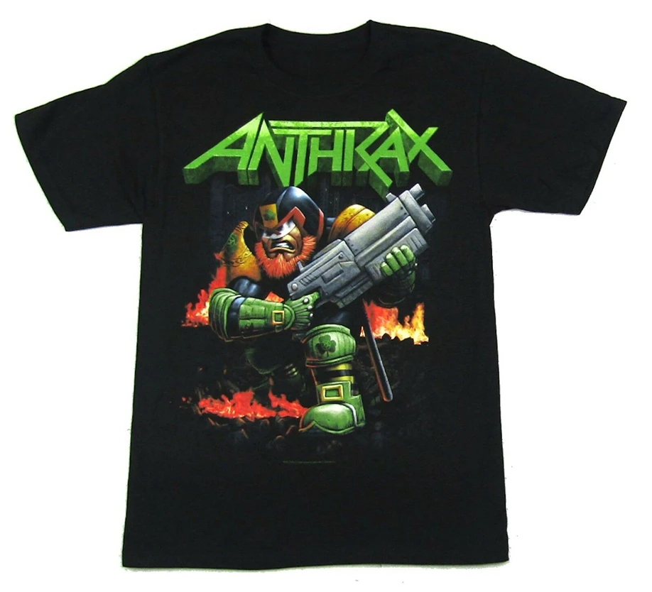 Anthrax Irish Judge Dredd черная футболка новая группа Merch Homme размера плюс |