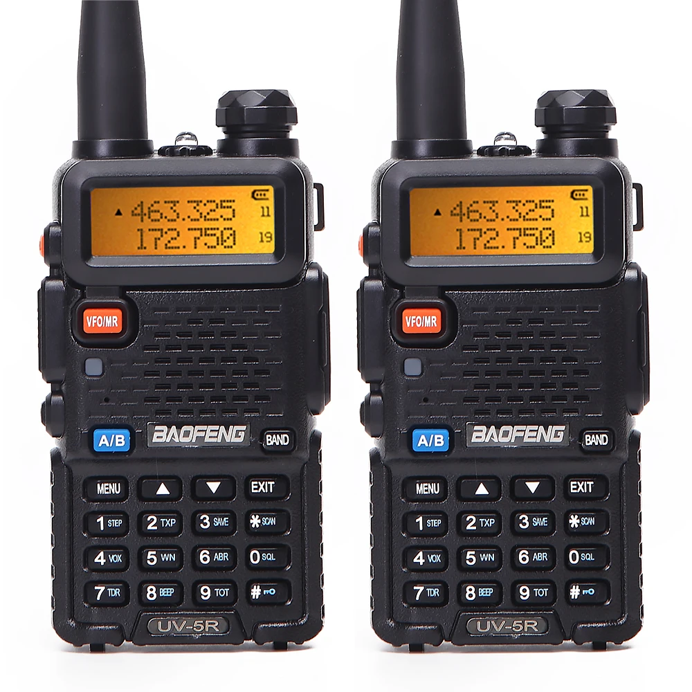 2 шт. BaoFeng UV-5R двухдиапазонный VHF/UHF136-174Mhz и 400-520 МГц рация двухстороннее радио Baofeng