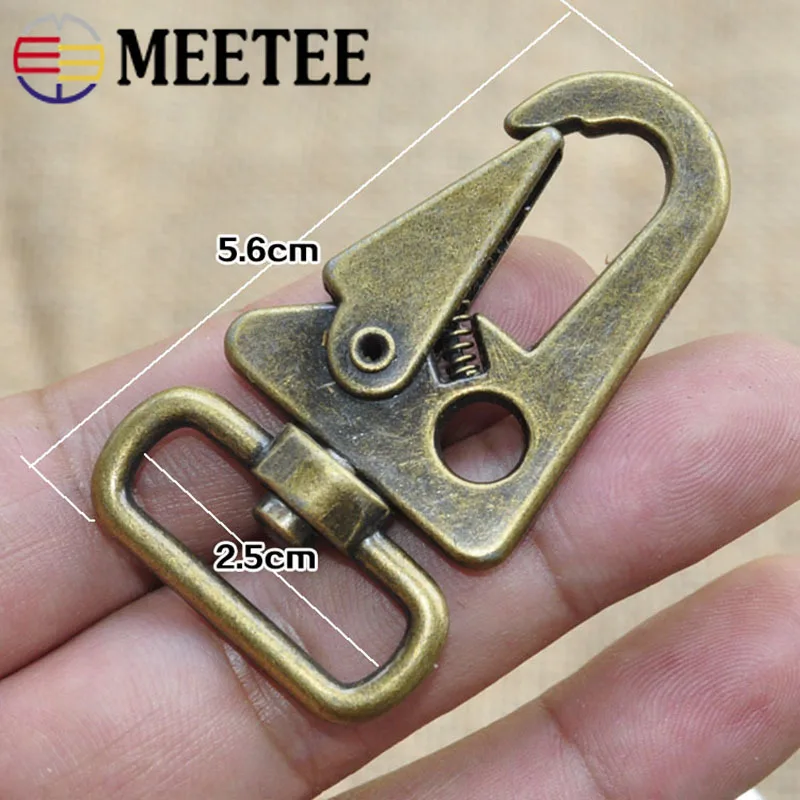 Meetee 2/4 шт. ID25mm металлической пряжкой сумка для ремня лямки повесить карабин DIY брелок Чемодан зажим застежки и пряжки аппаратный аксессуар