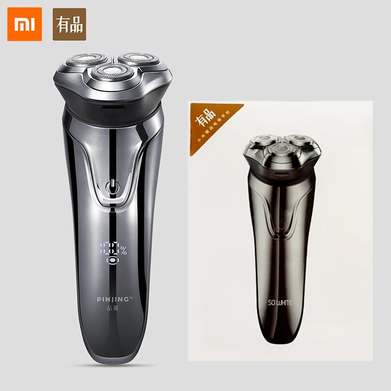 Xiaomi ES3 shaver Xiaomi бритва, электрическая бритва, триммер для бороды, Беспроводная Бритва, электробритва с usb зарядкой, 3 головки, мужские бритвы Mijia, подарки для мужчин 5 - Цвет: Xiaomi ES3 shaver