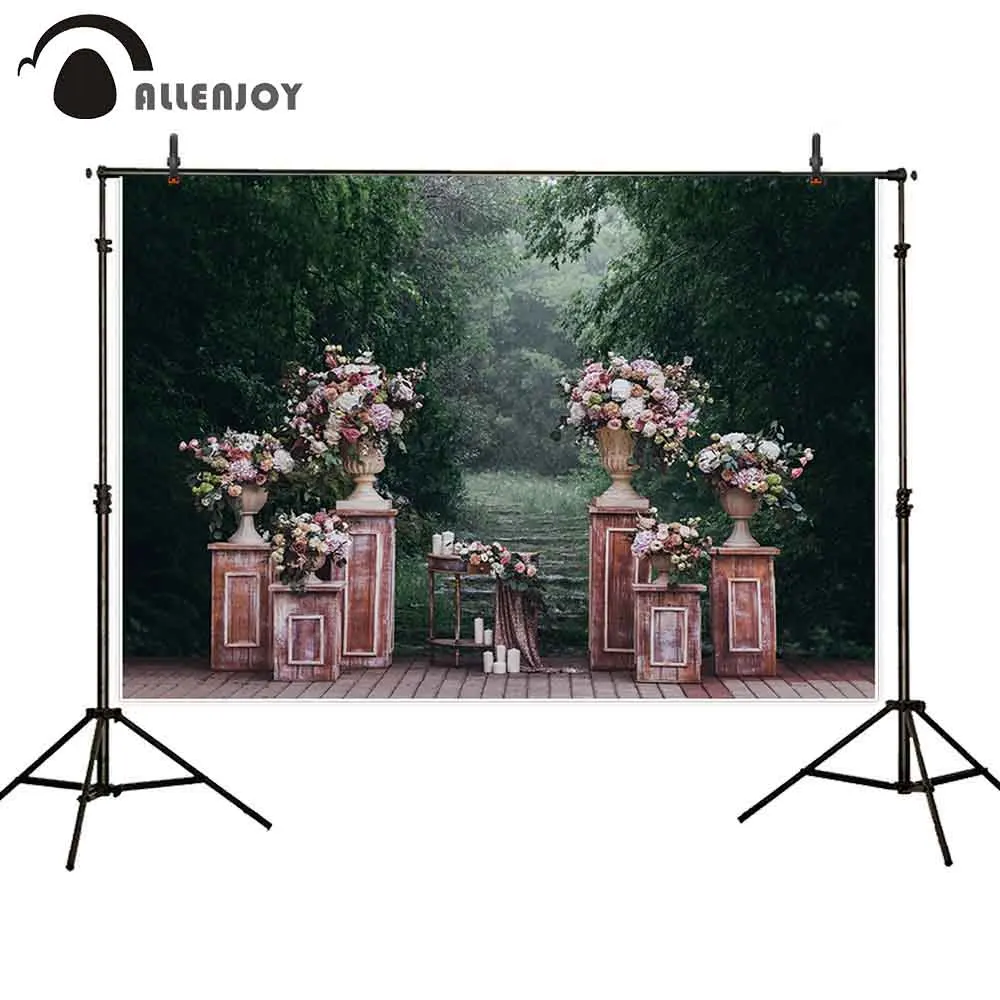 Allenjoy Свадебный фотографический фон Весенний сад лес цветок украшение фото