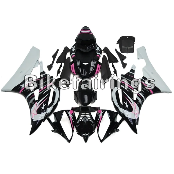 As Picture Shown Черный, белый, розовый корпус звезды для Yamaha 2006 2007 06 07 YZF-600 YZF600 R6 пластиковые панели Cowling Shell Корпус рабочие Чехлы обтекатели - Цвет: As Picture Shown