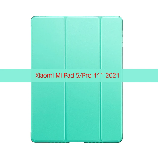 QIJUN Case For Xiaomi Mi Pad 5 11'' 2021 Fundas For mipad 5 mi pad5 Pro 11 inch PC Back PU Leather Smart Cover Auto Sleep Mint Green