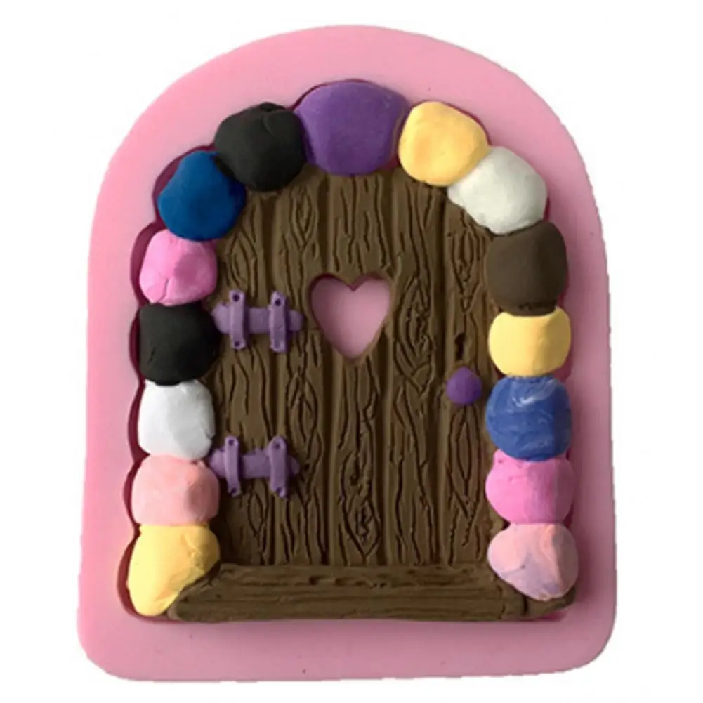 HobbyLane 1PC Cartoon Stone Door Shape Silicone Cake Mold DIY Mould for Chocolate Clay Fondant Cake Decor mold irregular shape